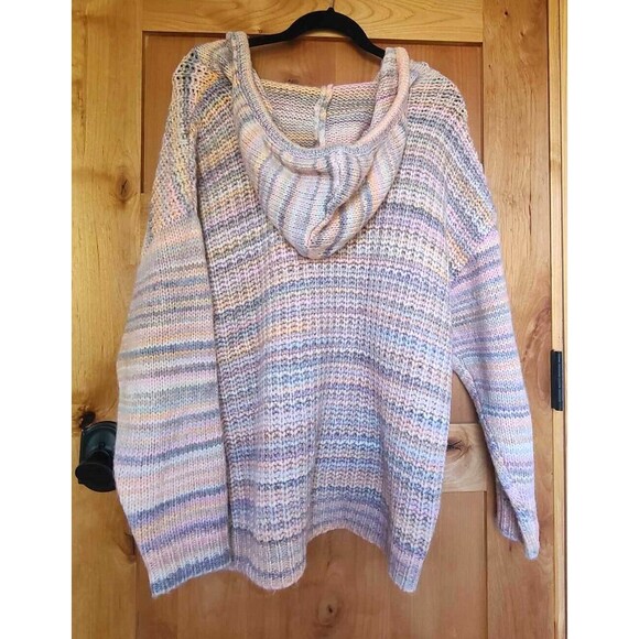 Aerie Comfy Oversized Boho Hooded Knit Indie Artsy Sweater Soft Girl MEDIUM - Picture 3 of 6